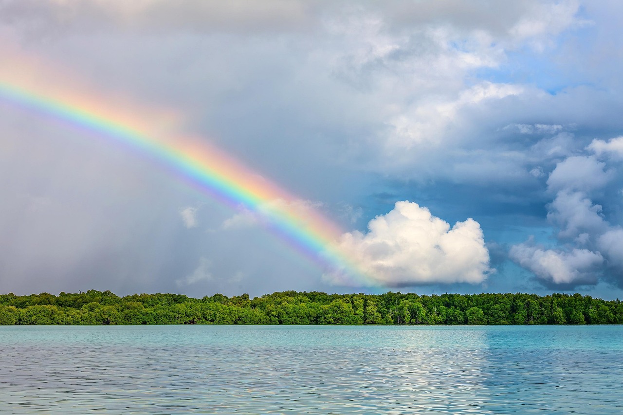 landscape, rainbow, tropical, atoll, lagoon, widi archipelago, nature background, nature, indonesia, hd wallpapers, hd wallpaper, beautiful nature, nature wallpaper